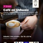 Afiche de Expo Café en Ushuaia, publicado por Aire Libre FM
